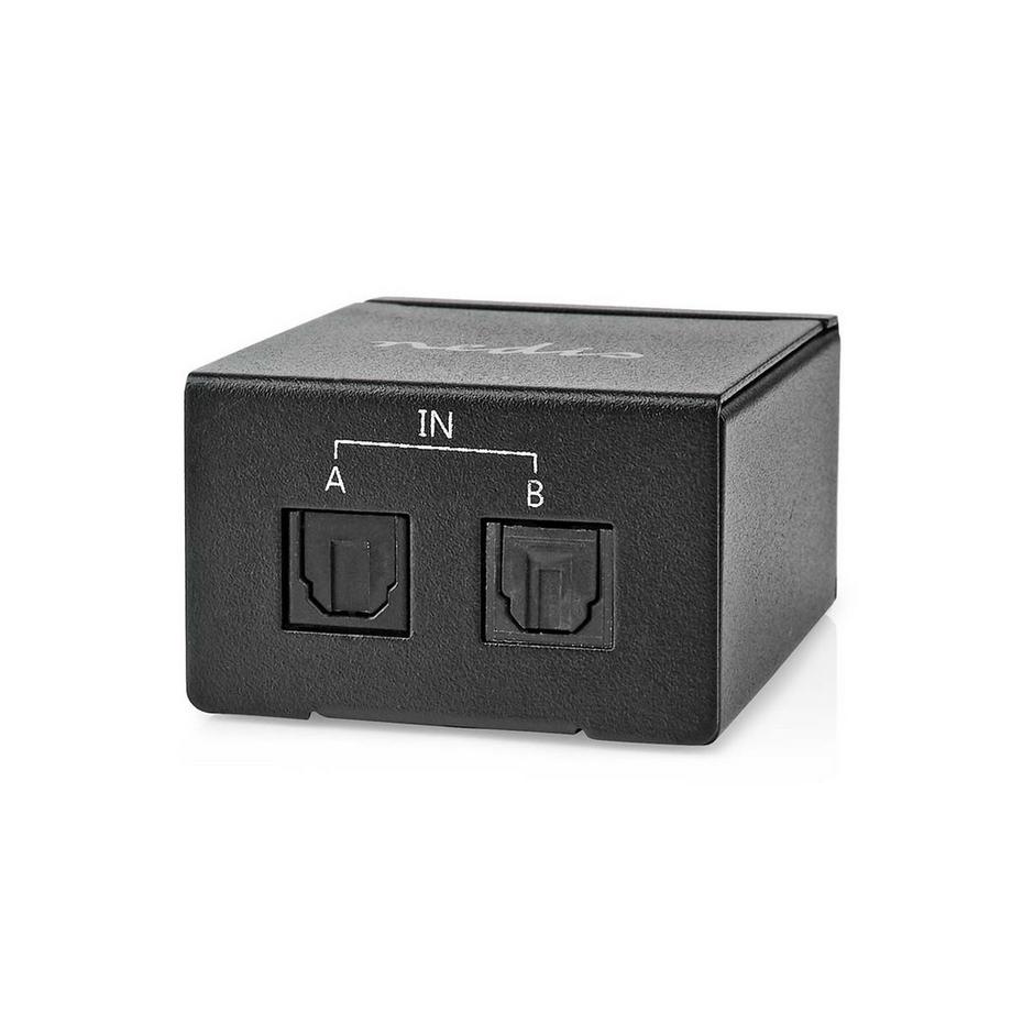 Nedis  Digital Audio Switch | Two Way | Anschluss Eingang: DC Power / 2x TosLink | Anschluss Ausgang: TosLink Female | Gebrauchsanweisung / Switch | Metall | Schwarz 