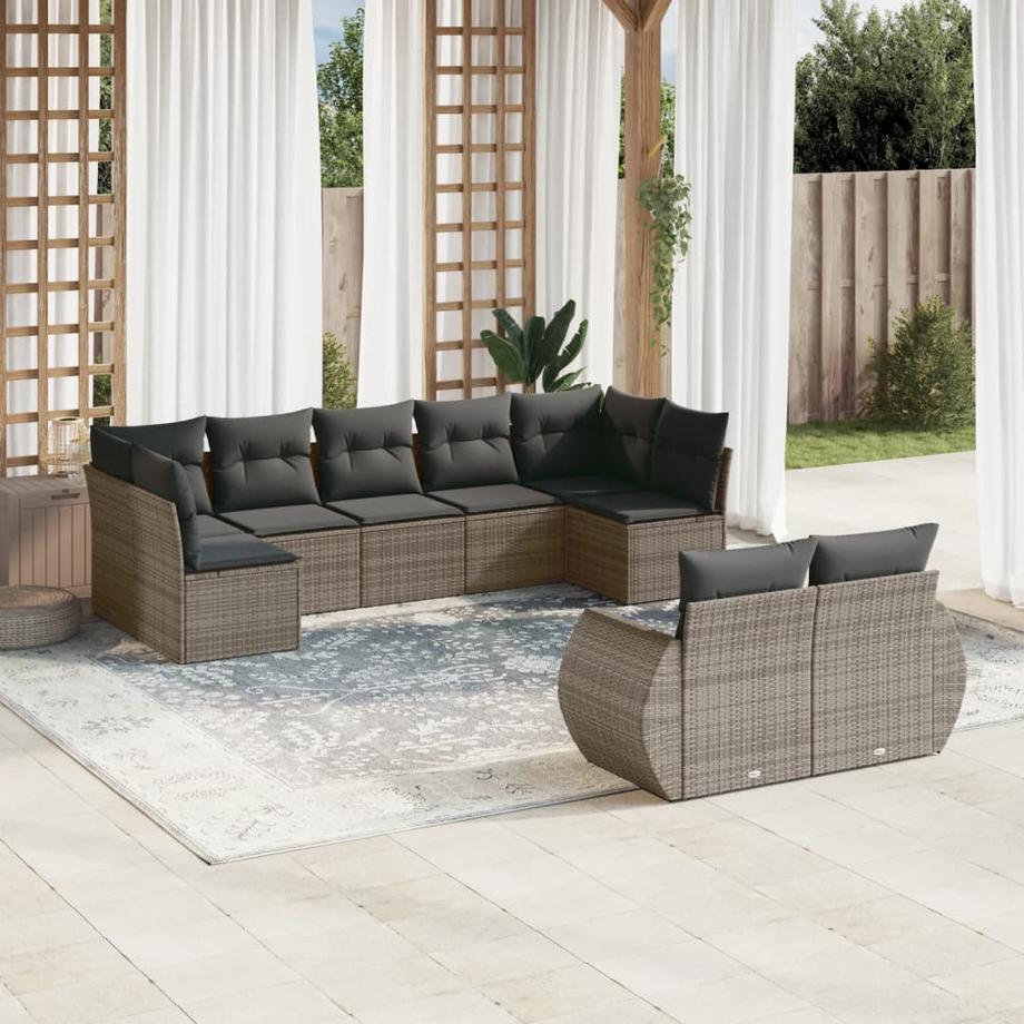VidaXL set divano da giardino Polirattan  