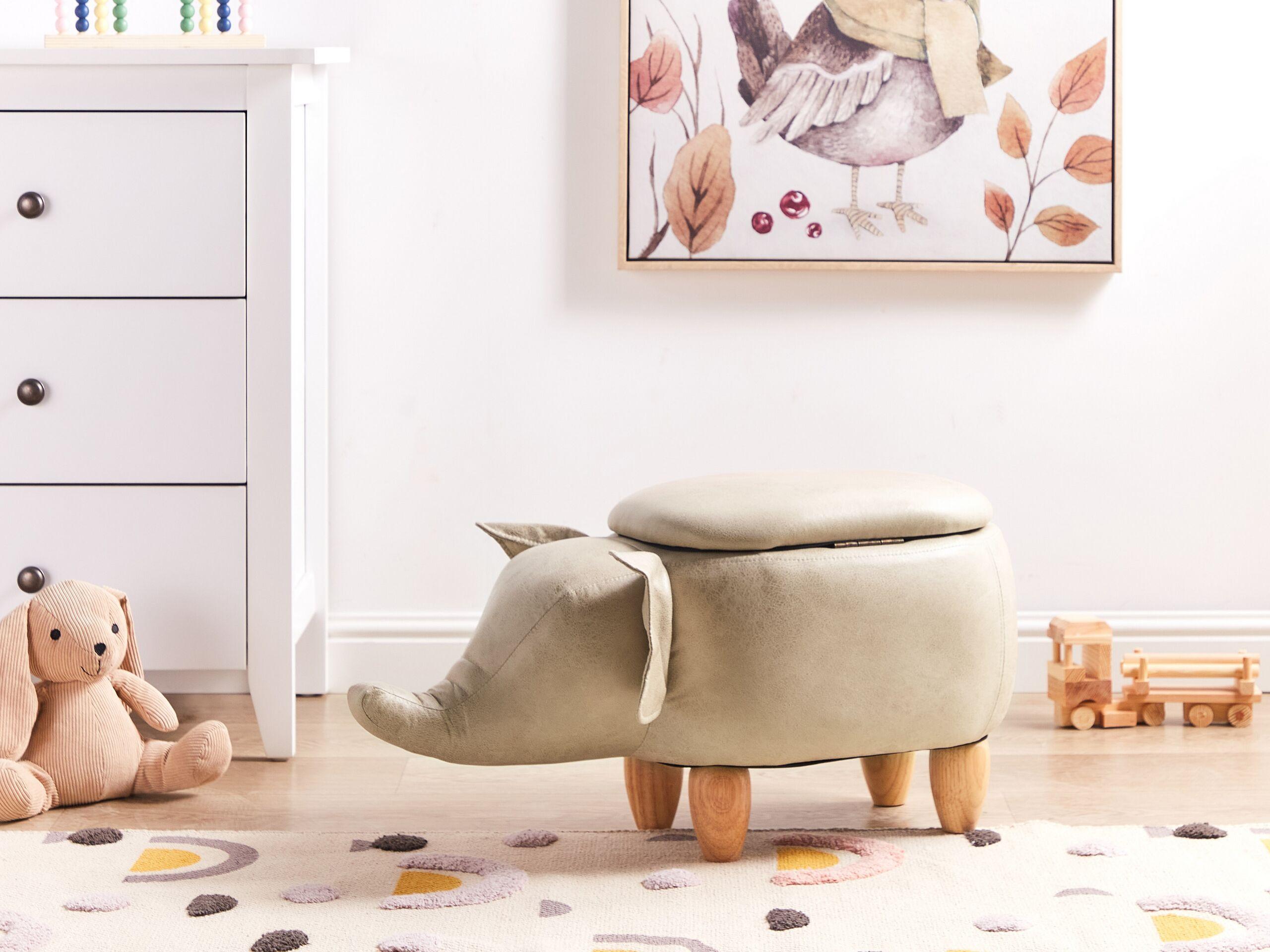 Beliani Hocker mit Stauraum aus Kunstleder Modern ELEPHANT  