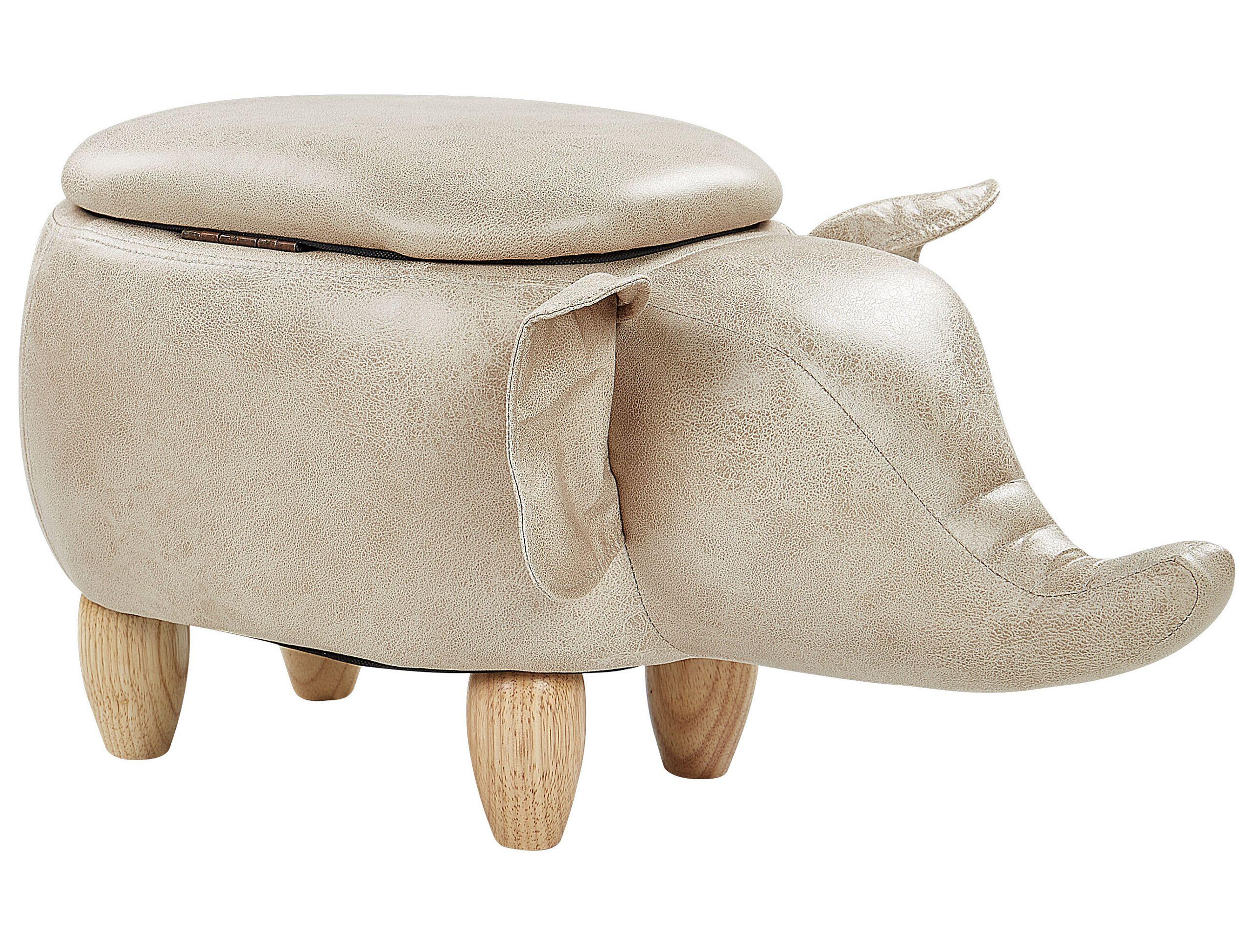 Beliani Hocker mit Stauraum aus Kunstleder Modern ELEPHANT  