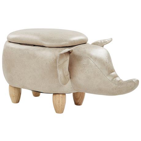 Beliani Hocker mit Stauraum aus Kunstleder Modern ELEPHANT  