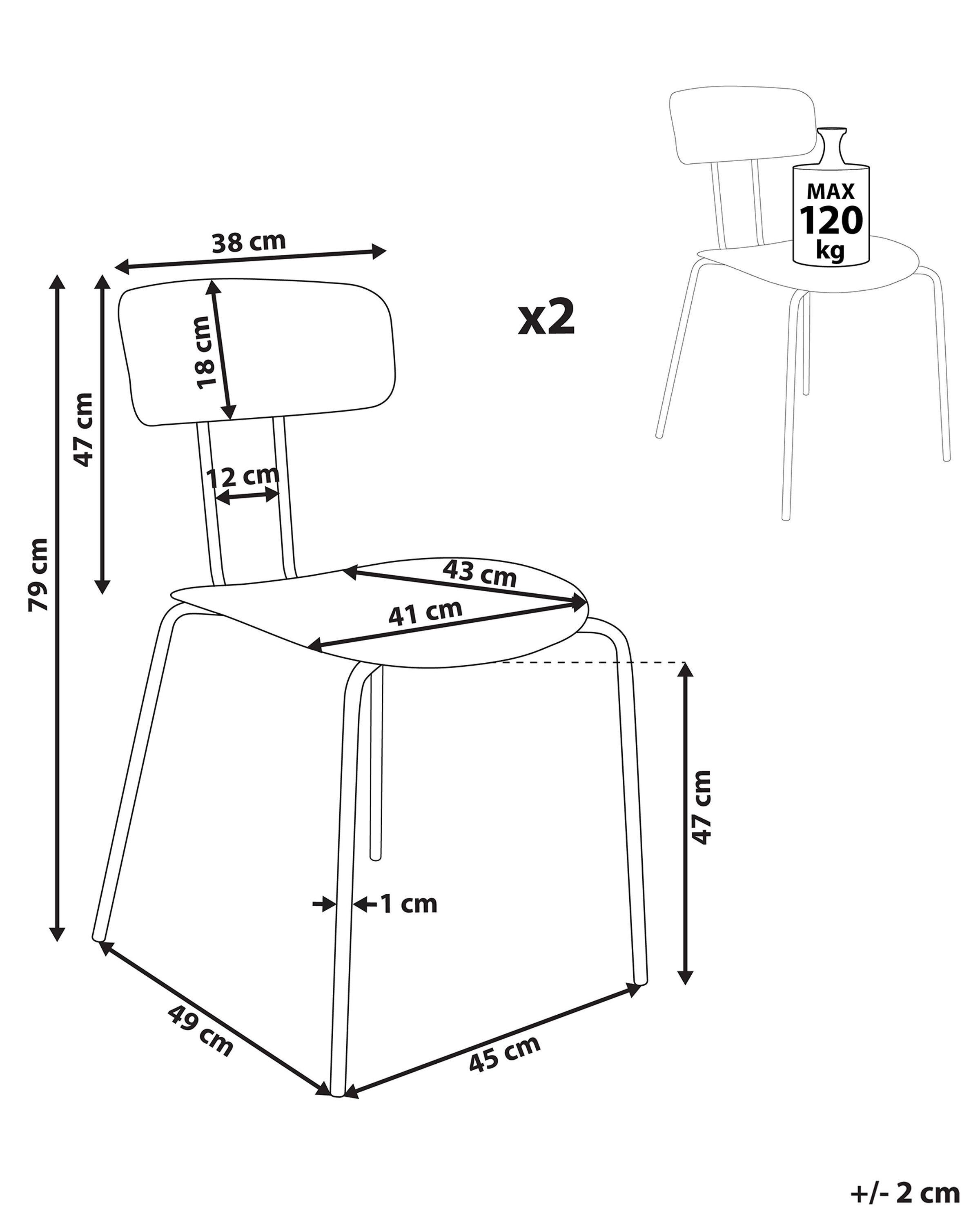 Beliani Set di 2 sedie da pranzo en Materiale sintetico Moderno SIBLEY  