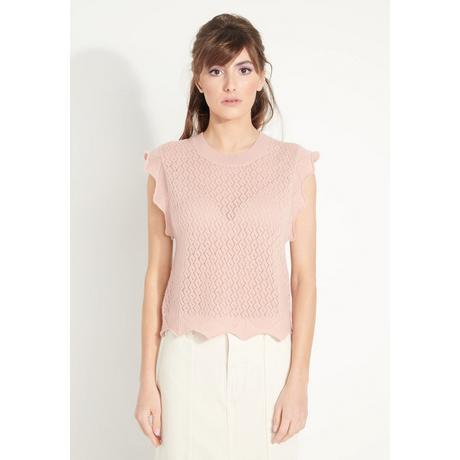 Studio Cashmere8  AVA 3 Top girocollo fantasia - 100% cashmere, cropped 