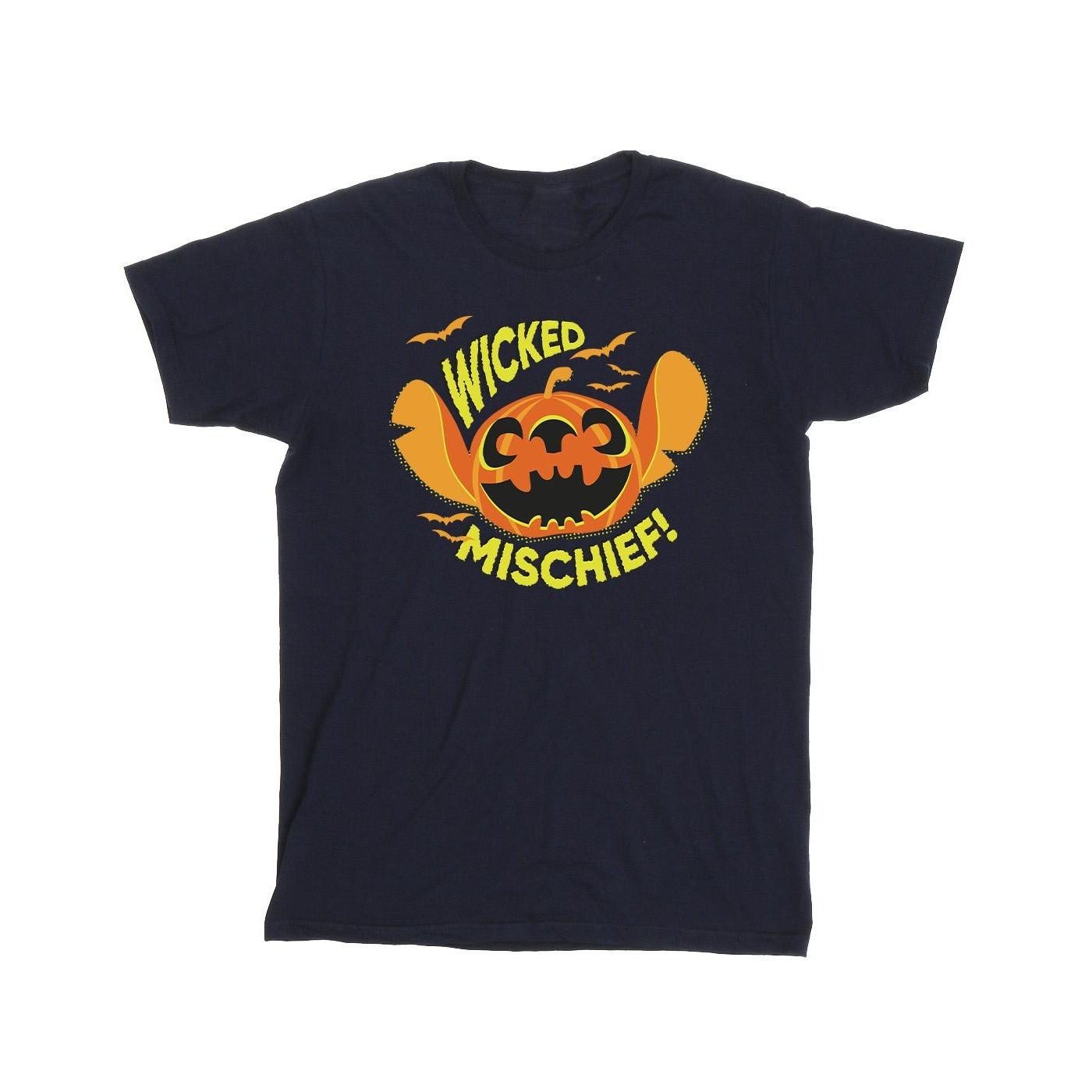Image of Lilo And Stitch Wicked Mischief Tshirt Unisex Marine 140/146