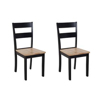Lot de 2 chaises de salle à manger en Bois d'hévéa Traditionnel GEORGIA