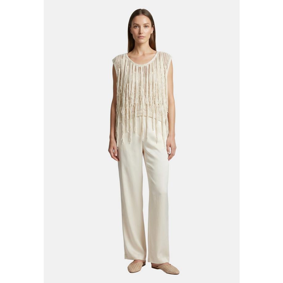 Roberta Rossi Top a maglia con frange  
