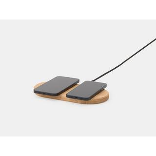 Oakywood  Oakywood Dual Slim Charging Pad Duales kabelloses Handy-Ladegerät - Eiche / UK (Adapter type G) 