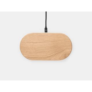 Oakywood  Oakywood Dual Slim Charging Pad Duales kabelloses Handy-Ladegerät - Eiche / UK (Adapter type G) 