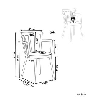 Beliani Lot de 4 chaises de salle à manger en Matière synthétique Moderne MORILL  