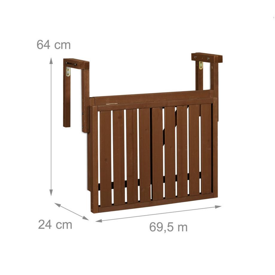 Northio  Table de balcon suspendue en bois 