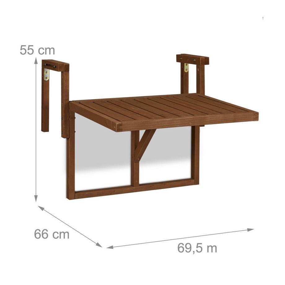 Northio  Table de balcon suspendue en bois 