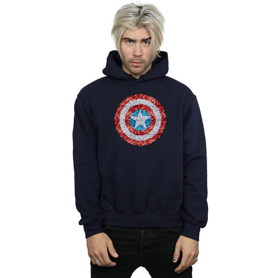 MARVEL Captain America Bouclier Paillettes Sweat à Capuche  