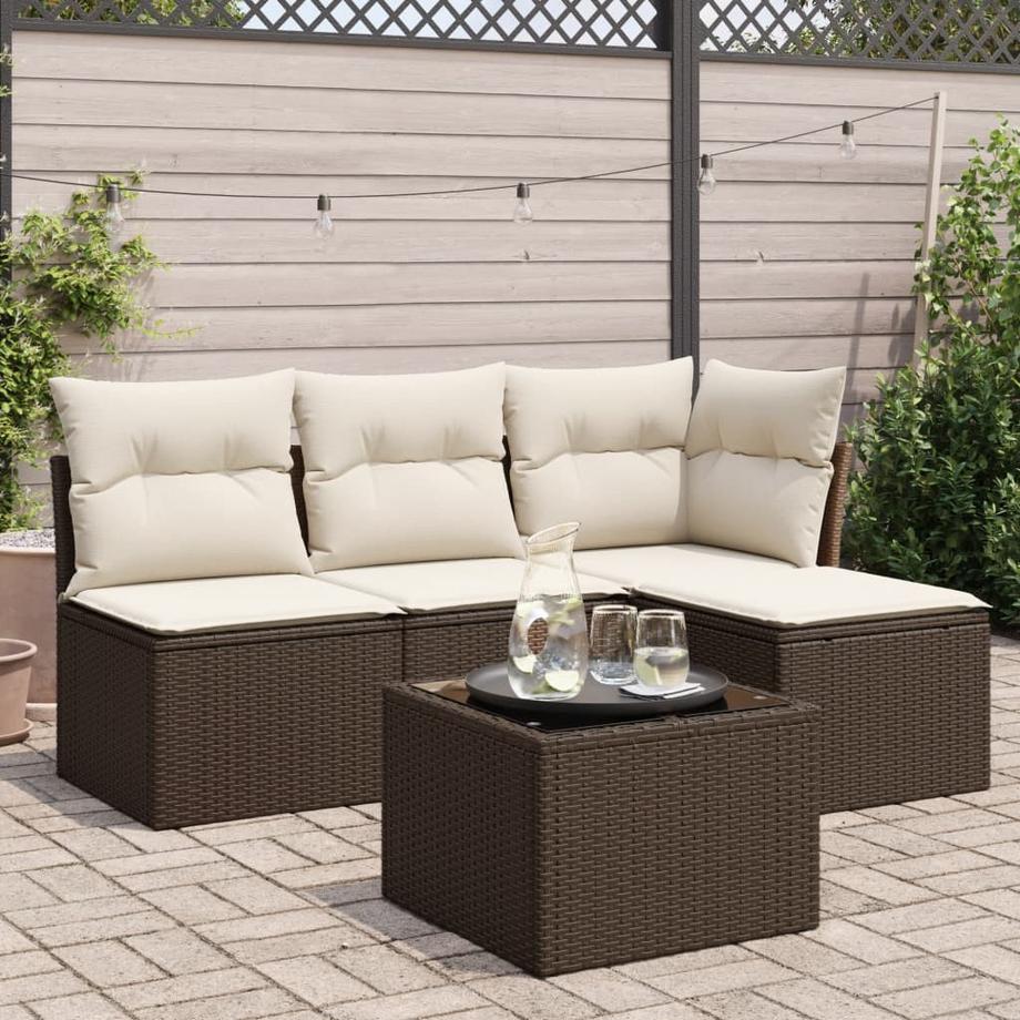 VidaXL set divano da giardino Polirattan  