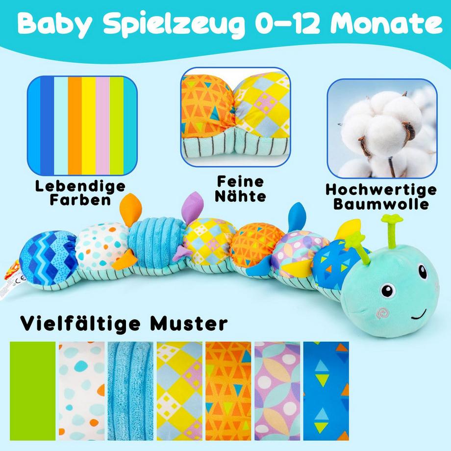 Activity-board  Jouet Musical Chenille, Jouet Sensoriel Bébé 