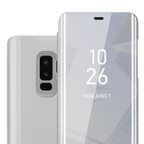 Cadorabo  Housse compatible avec Samsung Galaxy S9 PLUS - Clear View étui de protection miroir avec fonction de support Protection à 360 degrés 