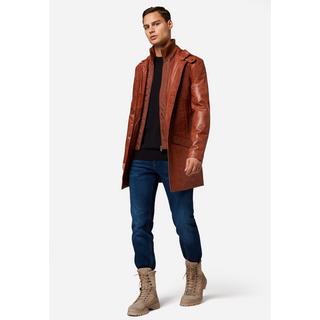 RICANO  Manteau en cuir pour homme Veetal, avec empiècement textile amovible 