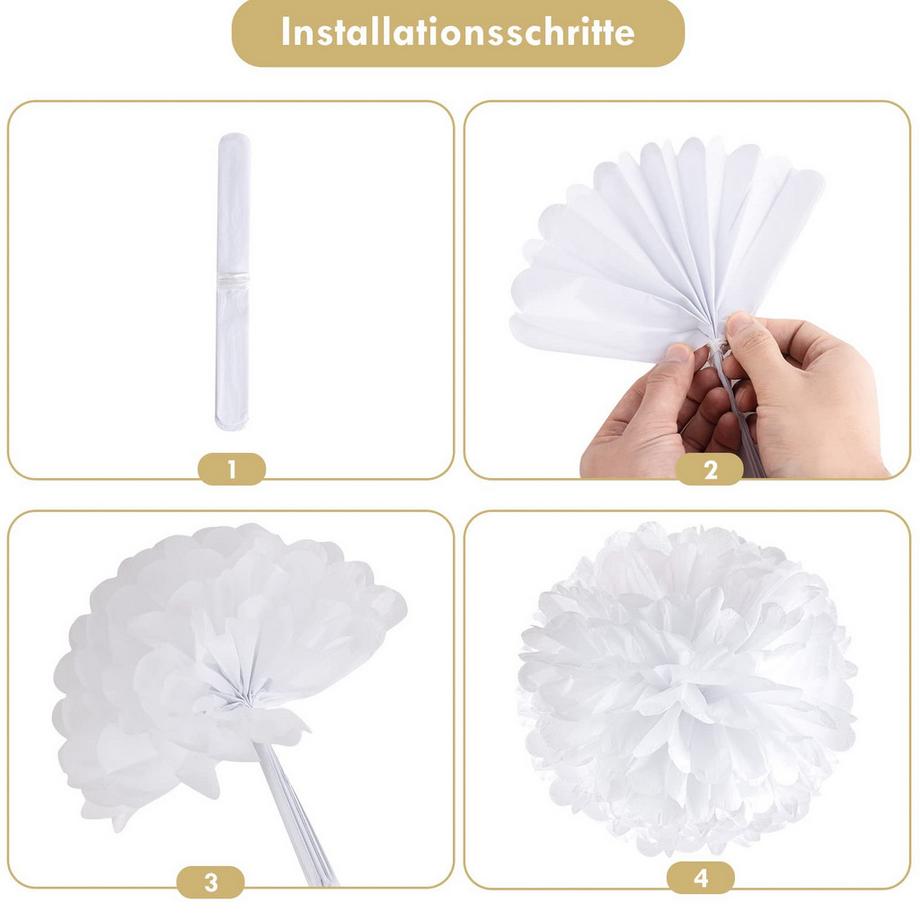 Alopini  Partydekoration Pompons -15 Stück Seidenpapier Pompons für Hochzeit, Tischdekoration Geburtstag, Baby Shower Dekoration, Abschlussball, Festival Weihnachten Karneval 