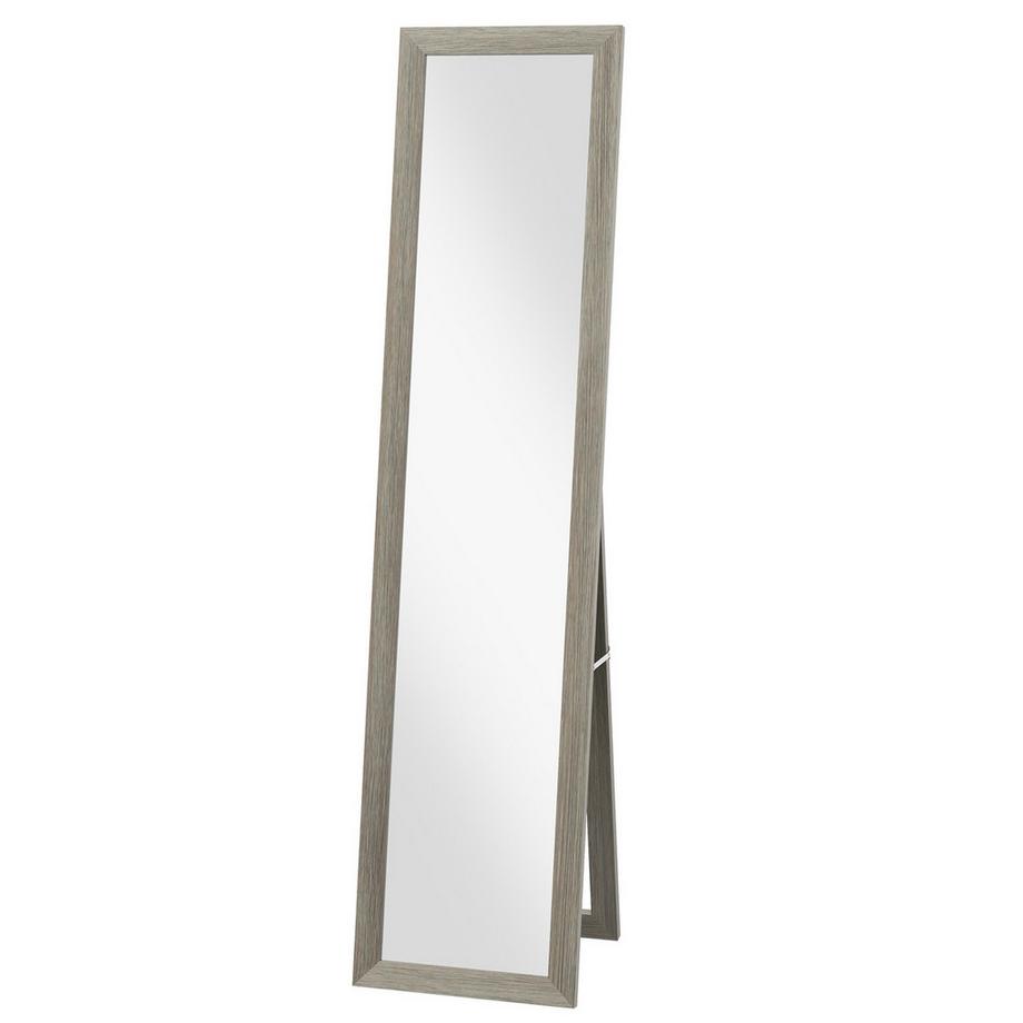 Northio Standspiegel, Ganzkörperspiegel Mit Ständer, Freistehender Wandspiegel, Ankleidespiegel, Garderobenspiegel Für Schlafzimmer, Flur, Alu, Grau  