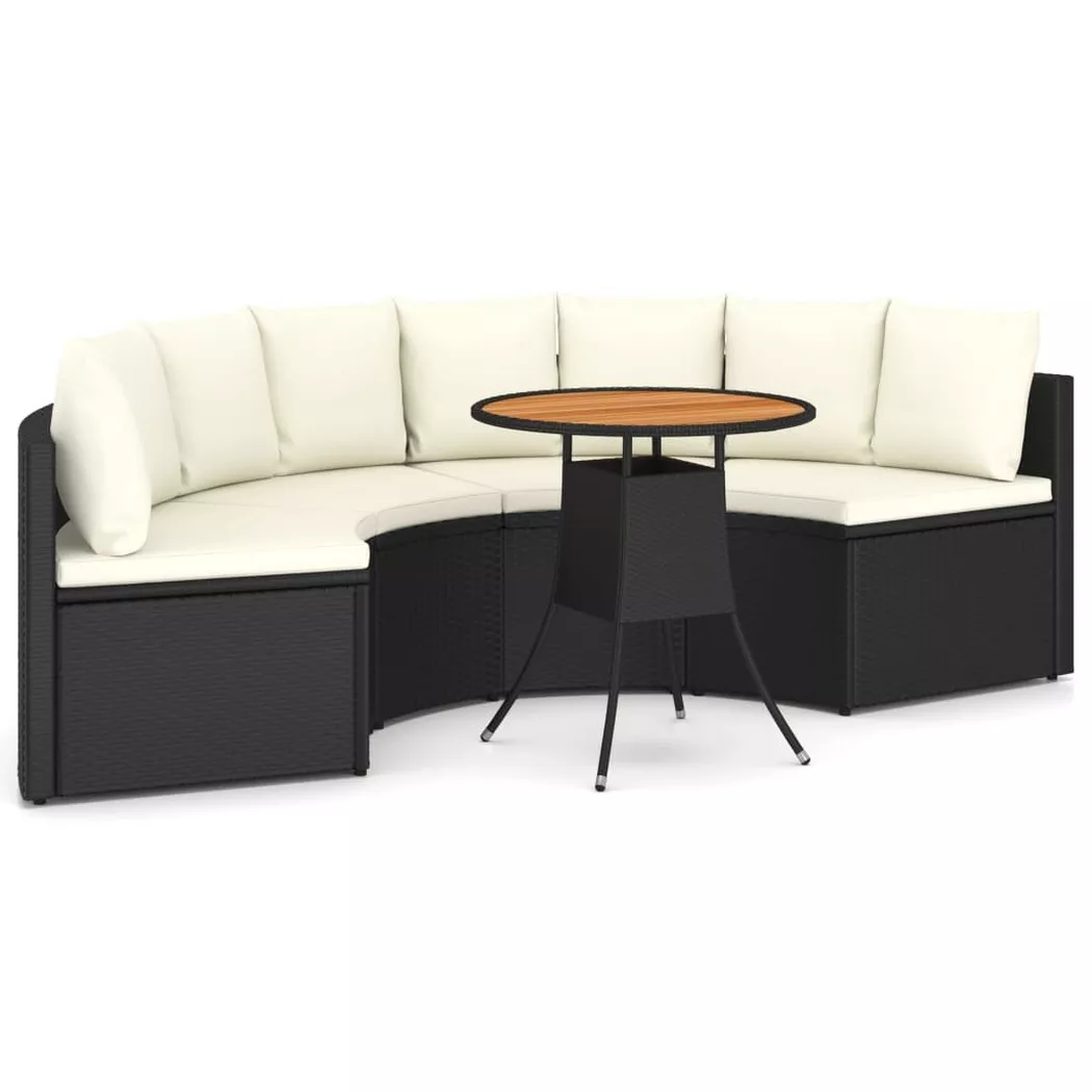 VidaXL - Garten-lounge-set poly-rattan, One Size, Schwarz
