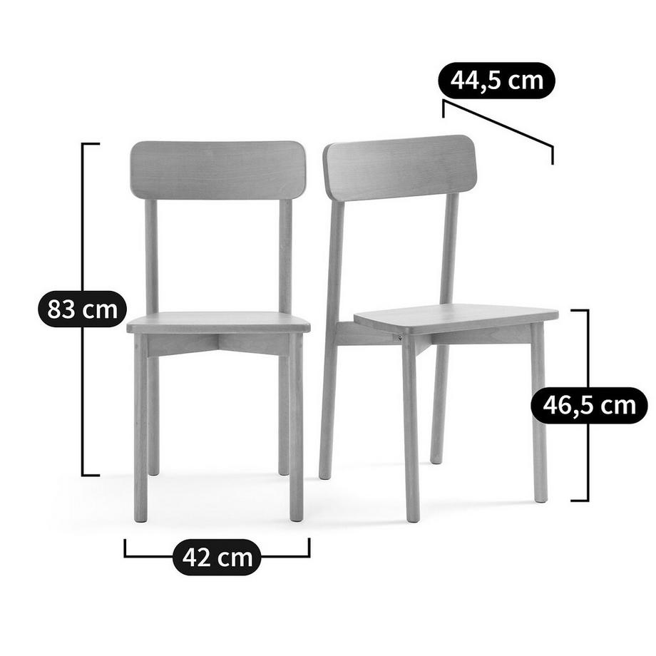 La Redoute Intérieurs Lot de 2 chaises en hêtre massif coloré  
