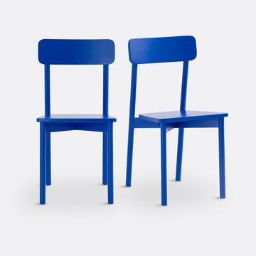 Lot de 2 chaises en hêtre massif coloré