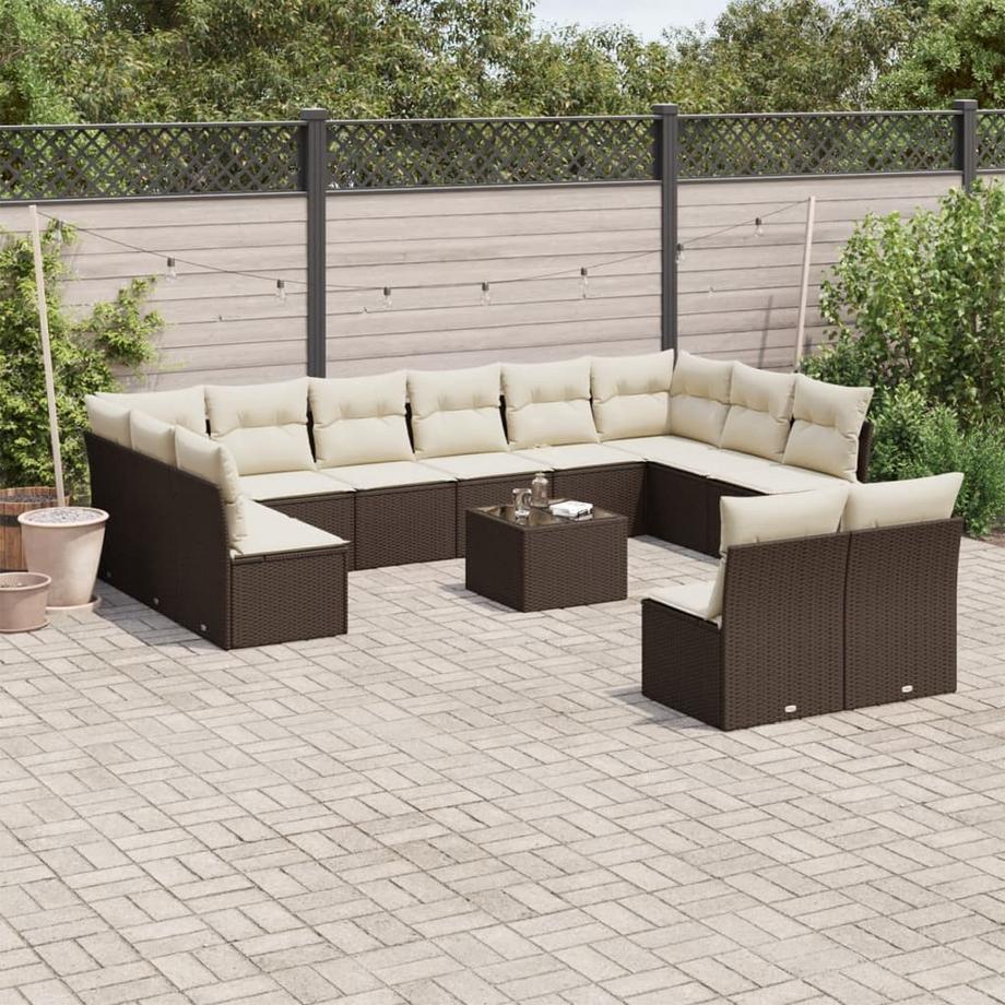 VidaXL set divano da giardino Polirattan  
