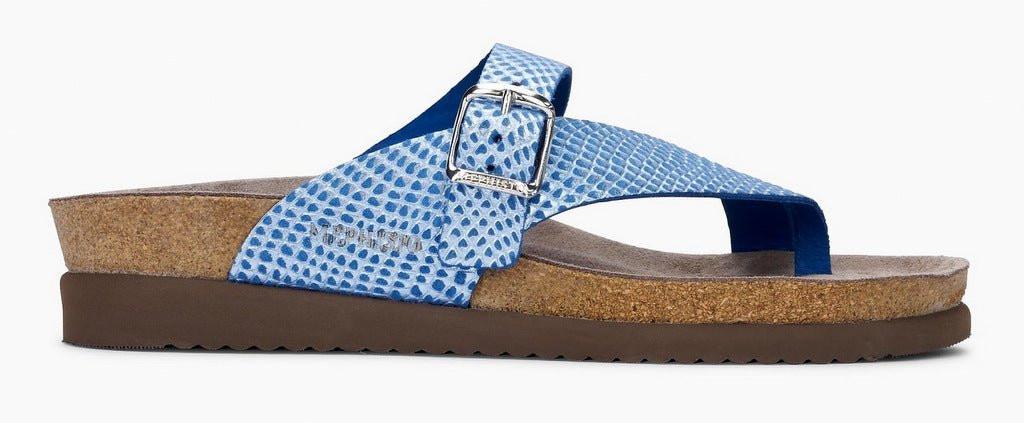 Image of Helen - Leder Sandale Damen Blau 36