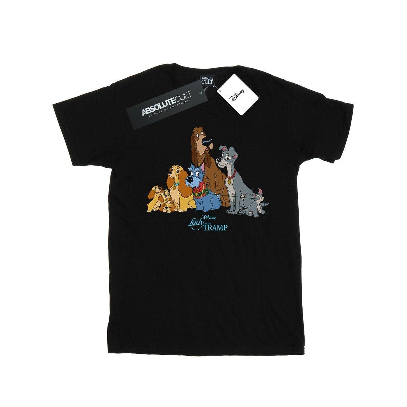 Image of Lady And The Tramp Classic Group Tshirt Unisex Schwarz 152-158