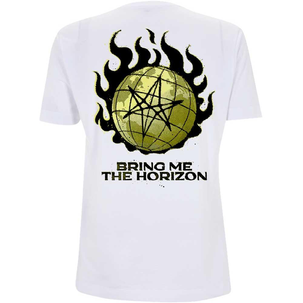 Bring Me The Horizon Bring Me The Horizon Globe Flammen Print T-Shirt  