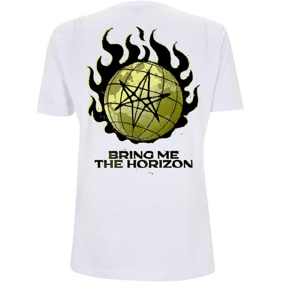 Bring Me The Horizon Bring Me The Horizon Globe Flammen Grafikdruck T-Shirt  