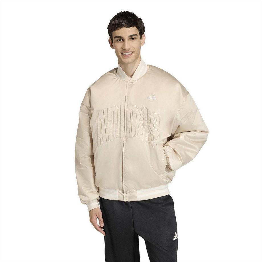 adidas Blouson Aviateur Oversize avec Logo en Relief  
