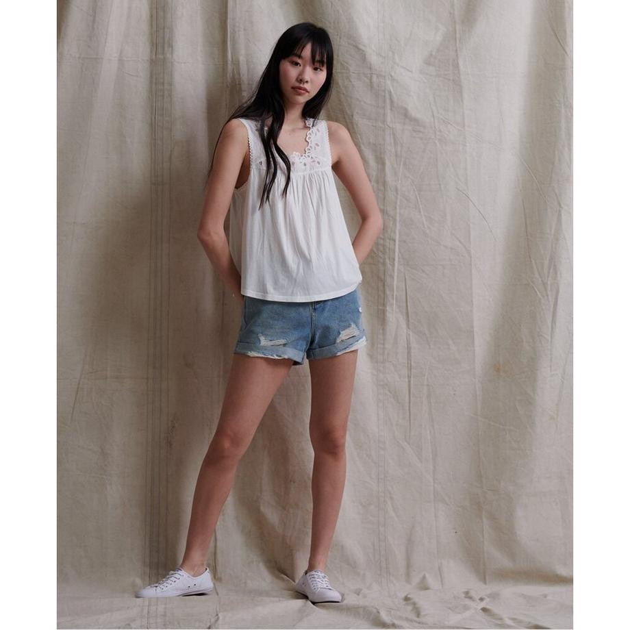 Superdry Damen Woven Trim Tanktop  