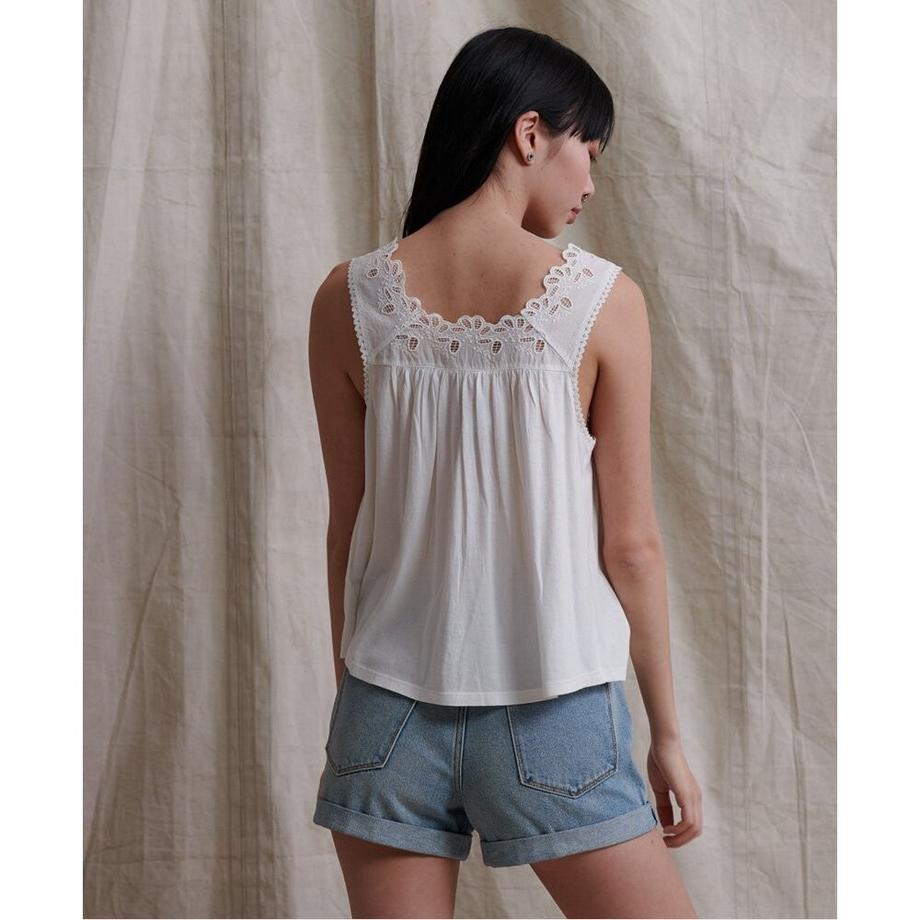 Superdry Damen Woven Trim Tanktop  