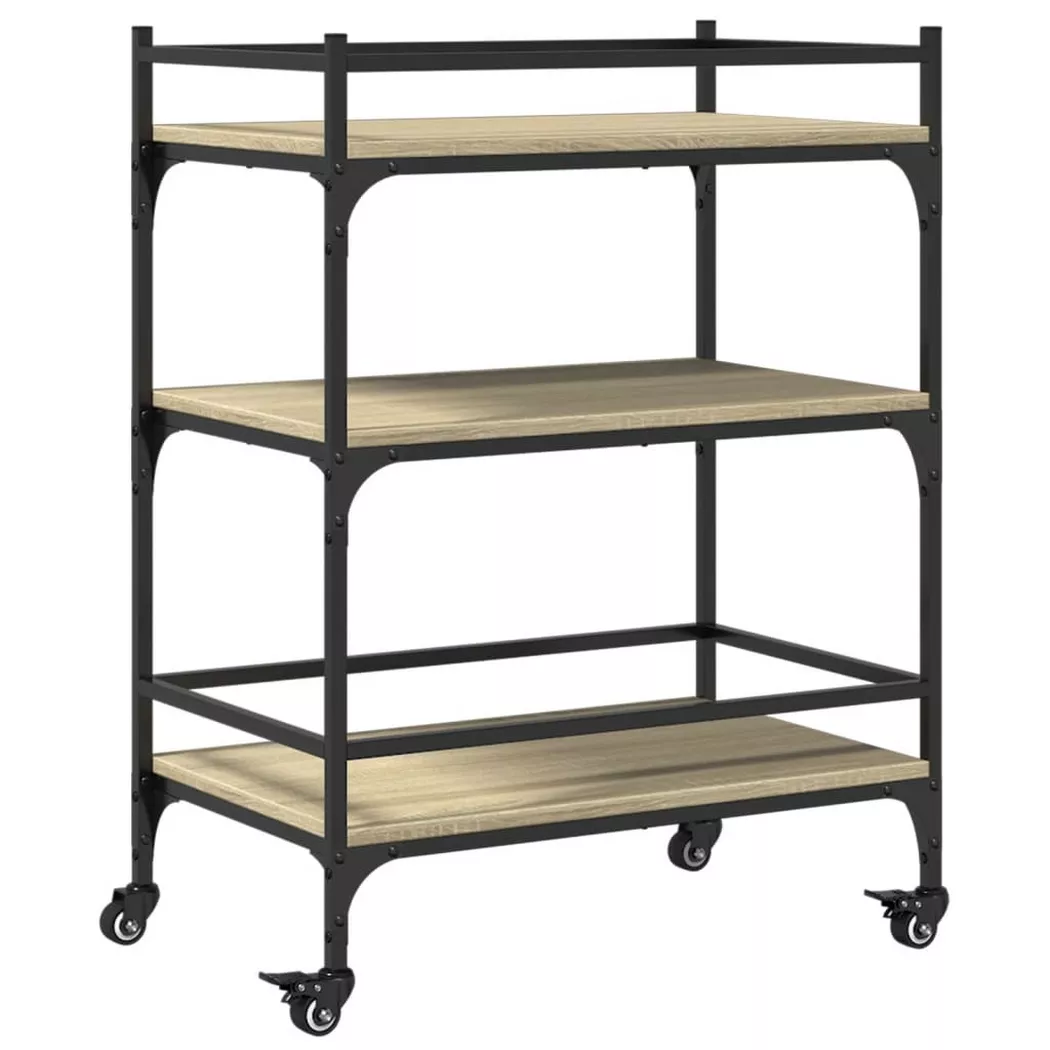 VidaXL - Chariot de cuisine bois d'ingénierie, One Size, Marron