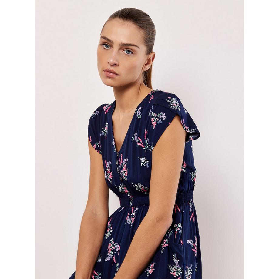 APRICOT Robe longue florale avec insert en dentelle  