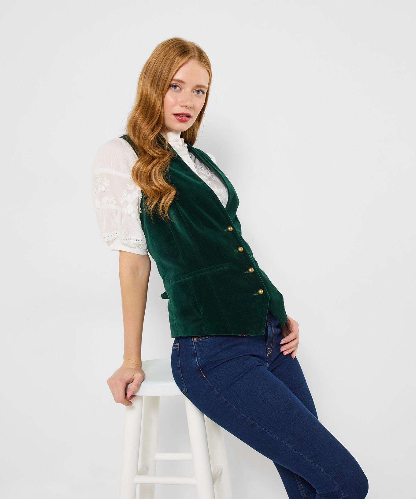 Joe Browns Samt Weste mit Knöpfen  