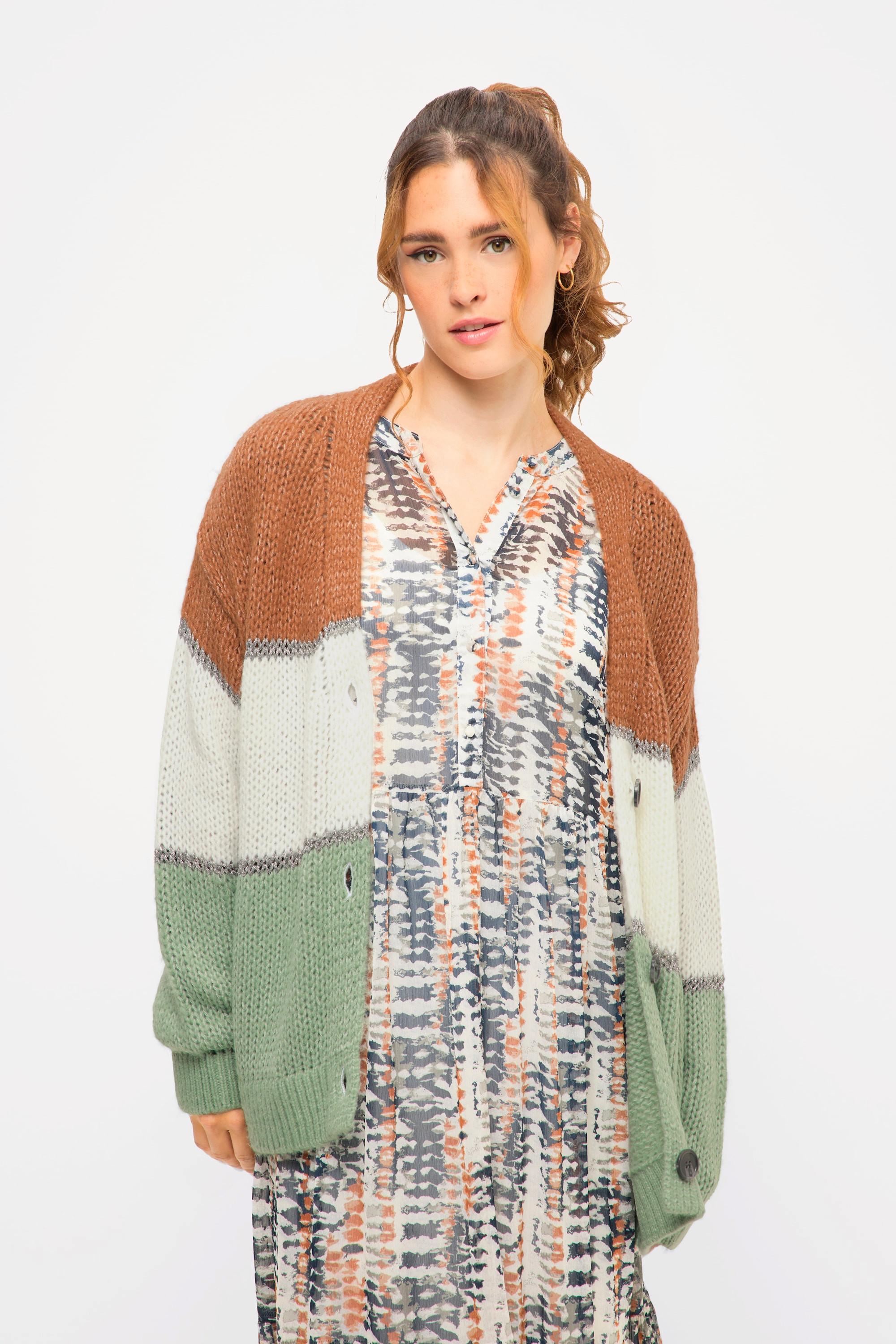 Studio Untold  Cardigan dal taglio squadrato con righe, scollo a V e maniche lunghe 