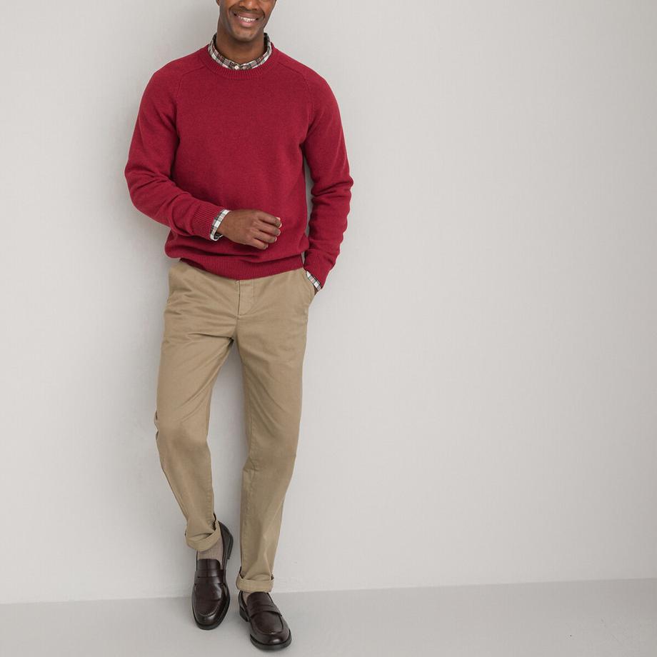 La Redoute Collections Pull col rond en lambswool  