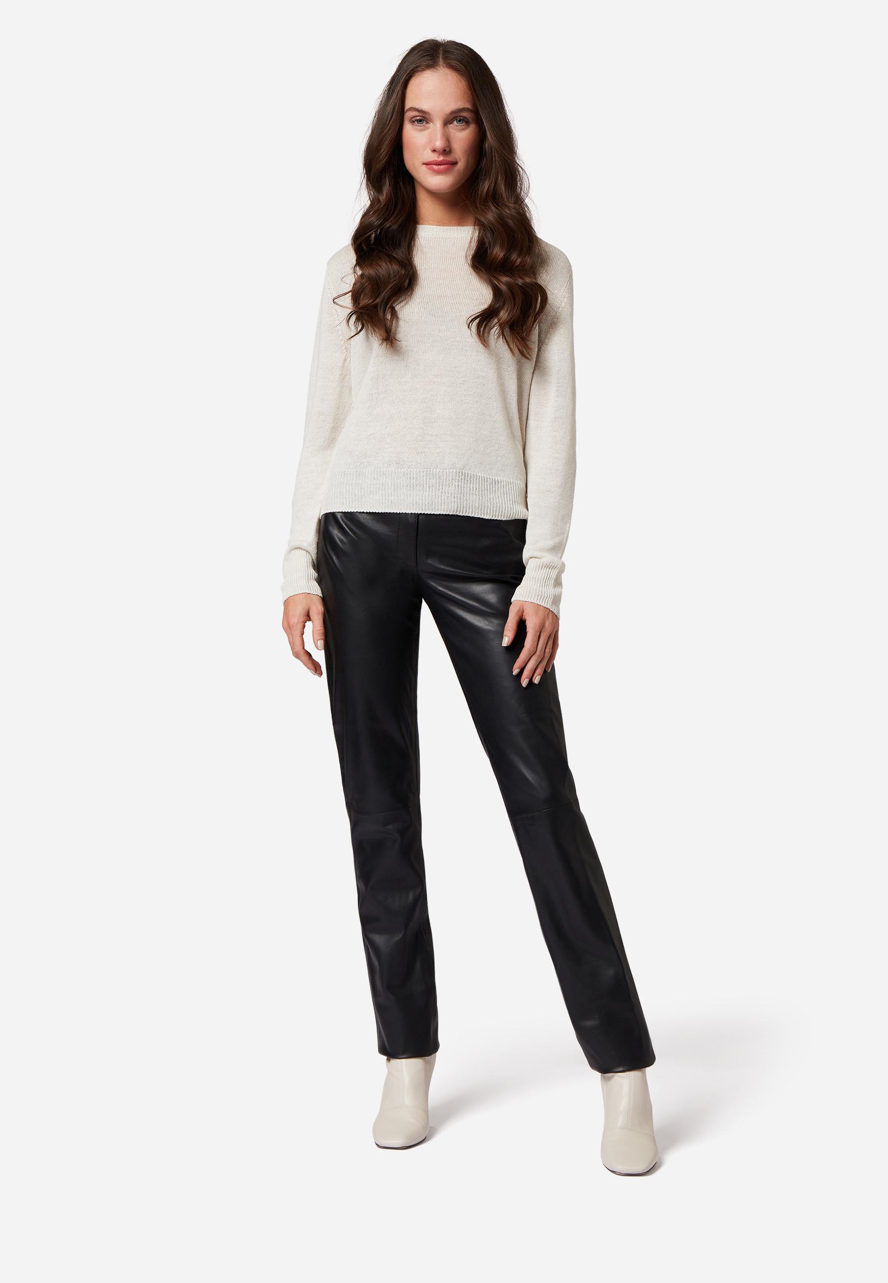 RICANO  Pantalon en cuir , coupe basse, au design simpliste. 