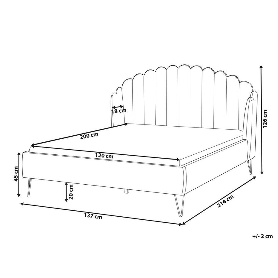 Beliani Lit avec sommier en Velours Glamour AMBILLOU  