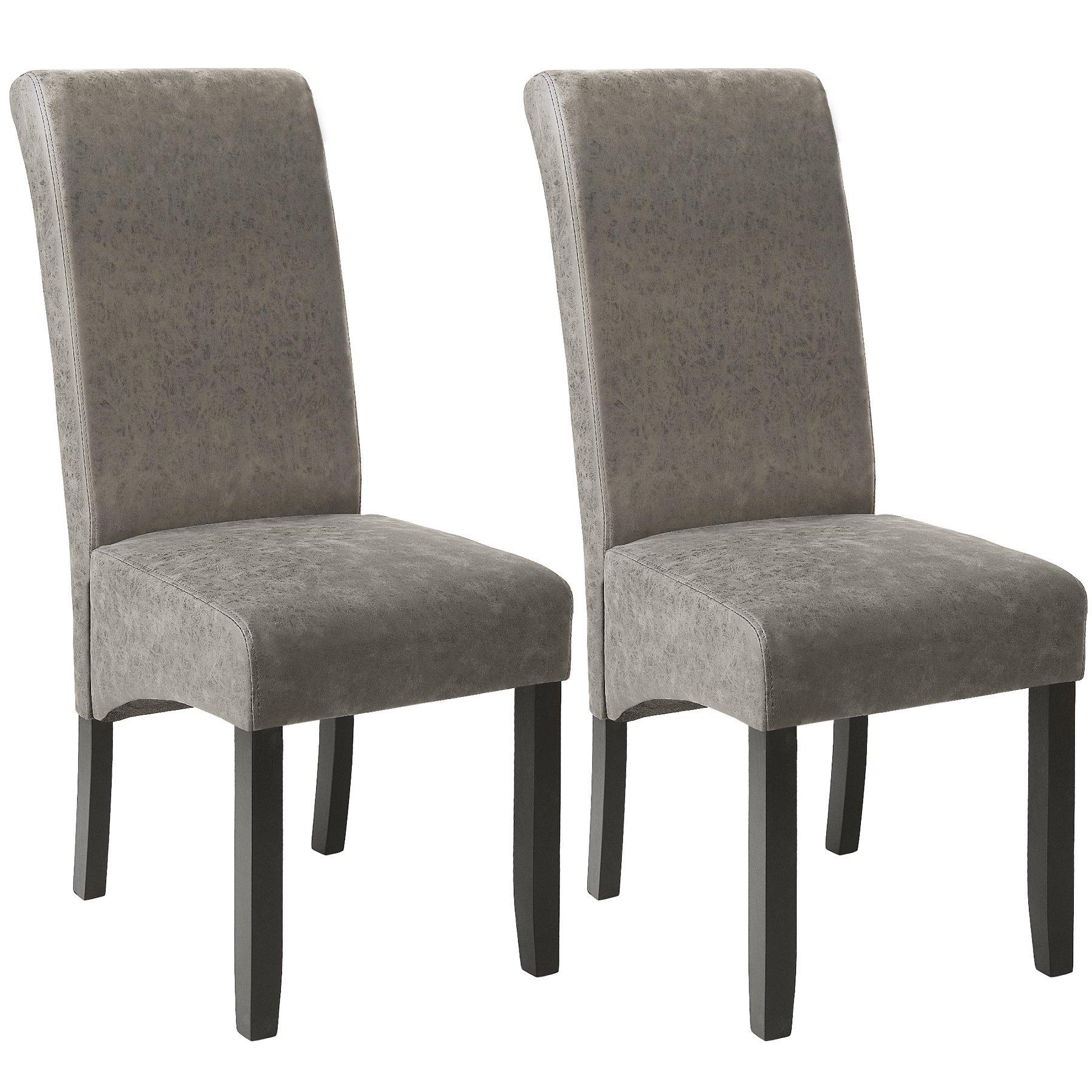 Tectake Lot de 2 chaises aspect cuir  