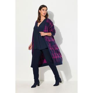 Ulla Popken  Cardigan a quadri dal taglio oversize e aperto 