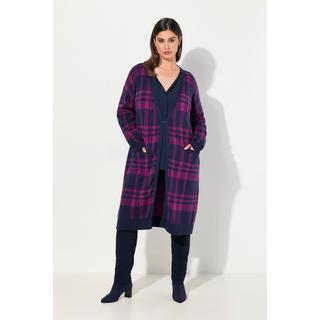 Ulla Popken  Cardigan a quadri dal taglio oversize e aperto 