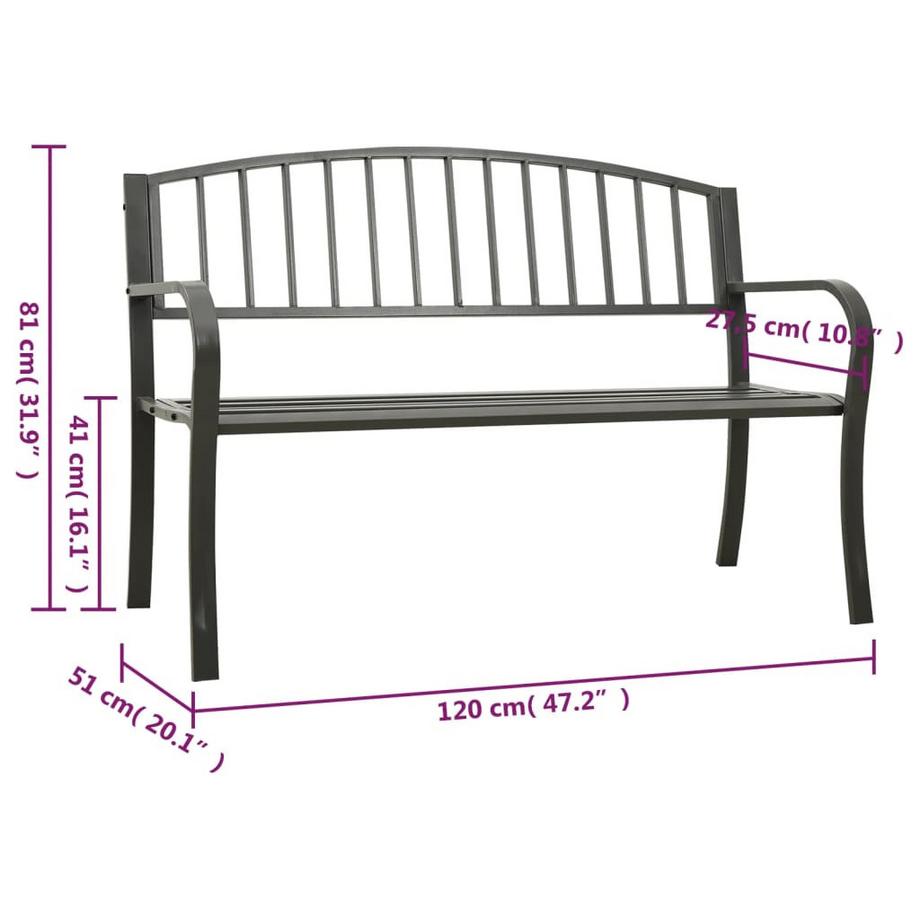 VidaXL Banc de jardin acier  