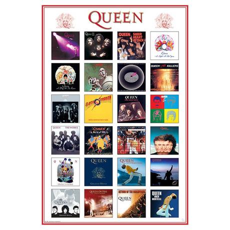 Abystyle Poster - Gerollt und mit Folie versehen - Queen - CD faces  