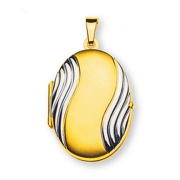 Pendentif médaillon or jaune 750, 30x18mm