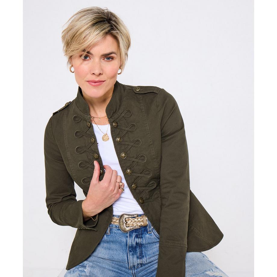 Khakifarbene Utility-Militärjacke