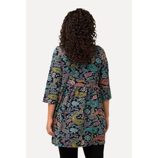 Ulla Popken  Maglia lunga con scollatura rettangolare, maniche a 3/4 e design Paisley 