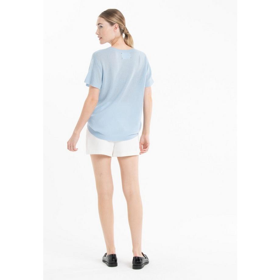 Studio Cashmere8 SUN KISSED KELLY 18 Cachemire Col Rond Manches Courtes T-Shirt  