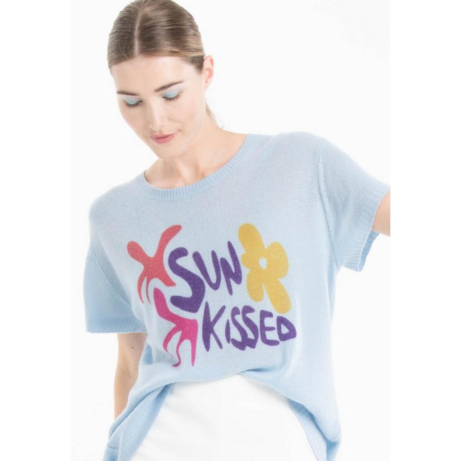 Studio Cashmere8 SUN KISSED KELLY 18 Cachemire Col Rond Manches Courtes T-Shirt  